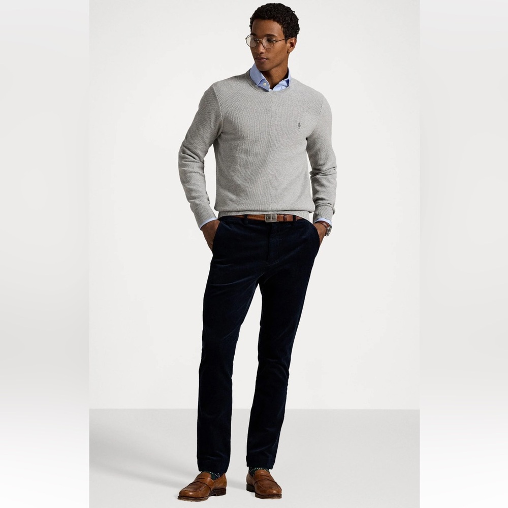 Polo Ralph Lauren Mesh-Knit Crewneck Sweater | Andover Heather | Medium | NWT - Picture 2 of 5
